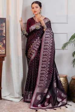 Hi Studio Malabar Satin Series 5 Saree Sari Catalog 5 Pcs