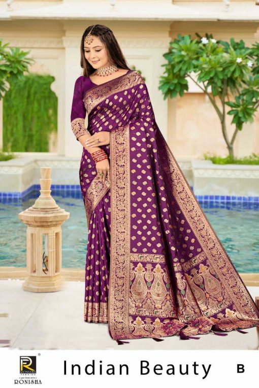 Ranjna Indian Beauty Banarasi Silk Saree Sari Catalog 6 Pcs 5 510x765 - Ranjna Indian Beauty Banarasi Silk Saree Sari Catalog 6 Pcs