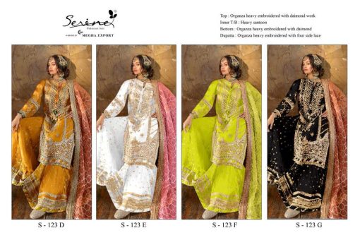 Serene S 123 D G Organza Salwar Suit Catalog 4 Pcs 17 510x340 - Serene S 123 D-G Organza Salwar Suit Catalog 4 Pcs