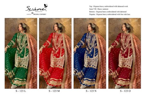Serene S 123 L O Organza Salwar Suit Catalog 4 Pcs 16 510x340 - Serene S 123 L-O Organza Salwar Suit Catalog 4 Pcs