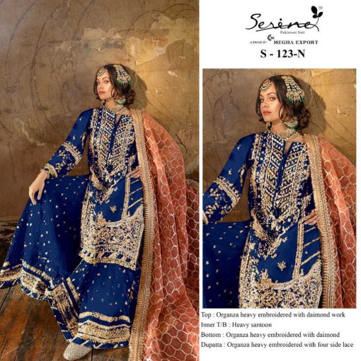 Serene S 123 L O Organza Salwar Suit Catalog 4 Pcs 2 510x510 - Serene S 123 L-O Organza Salwar Suit Catalog 4 Pcs