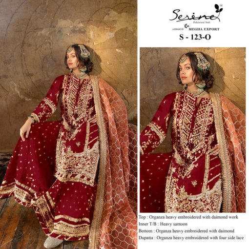 Serene S 123 L O Organza Salwar Suit Catalog 4 Pcs 3 510x510 - Serene S 123 L-O Organza Salwar Suit Catalog 4 Pcs