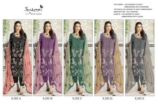 Serene S 202 A E Georgette Salwar Suit Catalog 5 Pcs 22 510x340 - Serene S 202 A-E Georgette Salwar Suit Catalog 5 Pcs