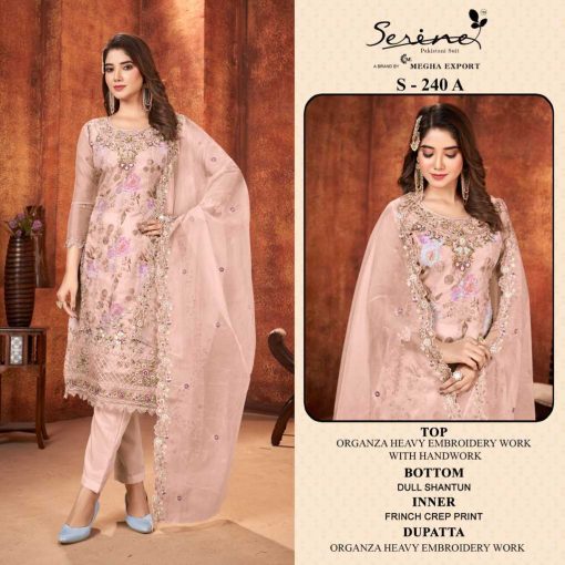 Serene S 240 A D Organza Salwar Suit Catalog 4 Pcs 1 510x510 - Serene S 240 A-D Organza Salwar Suit Catalog 4 Pcs