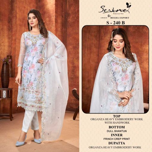 Serene S 240 A D Organza Salwar Suit Catalog 4 Pcs 3 510x510 - Serene S 240 A-D Organza Salwar Suit Catalog 4 Pcs