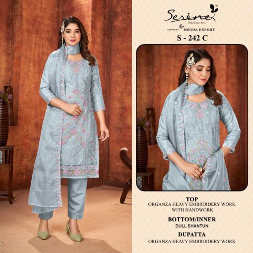 Serene S 242 A D Organza Salwar Suit Catalog 4 Pcs 3 510x510 - Serene S 242 A-D Organza Salwar Suit Catalog 4 Pcs