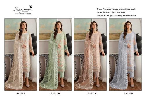 Serene S 257 A D Organza Salwar Suit Catalog 4 Pcs 17 1 510x340 - Serene S 257 A-D Organza Salwar Suit Catalog 4 Pcs