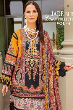 Shree Fabs Jade Bliss Lawn Collection Vol 4 Cotton Chiffon Salwar Suit Catalog 4 Pcs