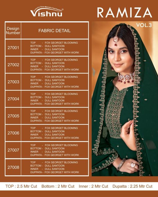 Vishnu Ramiza Vol 3 Georgette Salwar Suit Catalog 8 Pcs 10 510x638 - Vishnu Ramiza Vol 3 Georgette Salwar Suit Catalog 8 Pcs