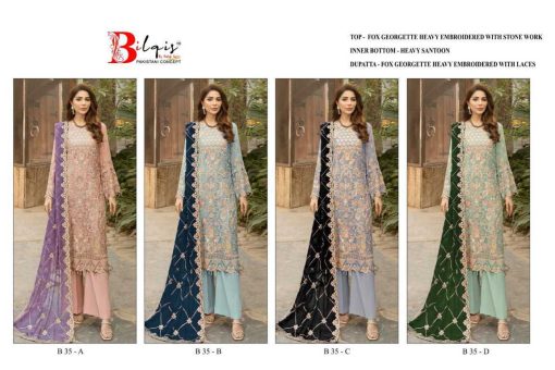 Bilqis B 35 A D Georgette Salwar Suit Catalog 4 Pcs 5 510x340 - Bilqis B 35 A-D Georgette Salwar Suit Catalog 4 Pcs