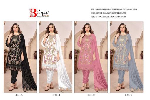 Bilqis B 38 A D Georgette Salwar Suit Catalog 4 Pcs 5 510x340 - Bilqis B 38 A-D Georgette Salwar Suit Catalog 4 Pcs