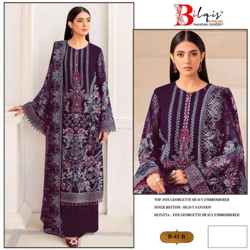 Bilqis B 41 A D Georgette Salwar Suit Catalog 4 Pcs 2 510x510 - Bilqis B 41 A-D Georgette Salwar Suit Catalog 4 Pcs