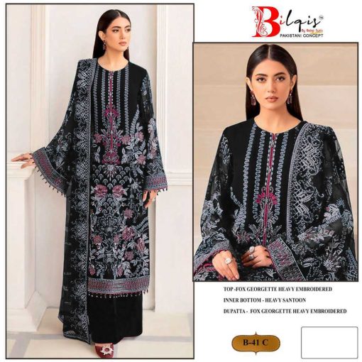 Bilqis B 41 A D Georgette Salwar Suit Catalog 4 Pcs 3 510x510 - Bilqis B 41 A-D Georgette Salwar Suit Catalog 4 Pcs