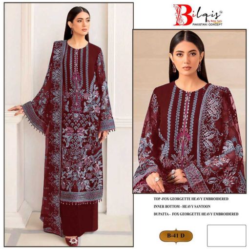 Bilqis B 41 A D Georgette Salwar Suit Catalog 4 Pcs 4 510x510 - Bilqis B 41 A-D Georgette Salwar Suit Catalog 4 Pcs