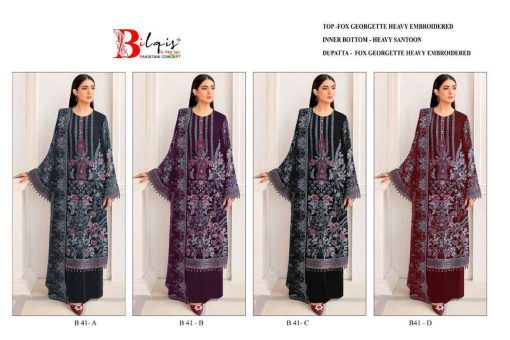 Bilqis B 41 A D Georgette Salwar Suit Catalog 4 Pcs 5 510x340 - Bilqis B 41 A-D Georgette Salwar Suit Catalog 4 Pcs