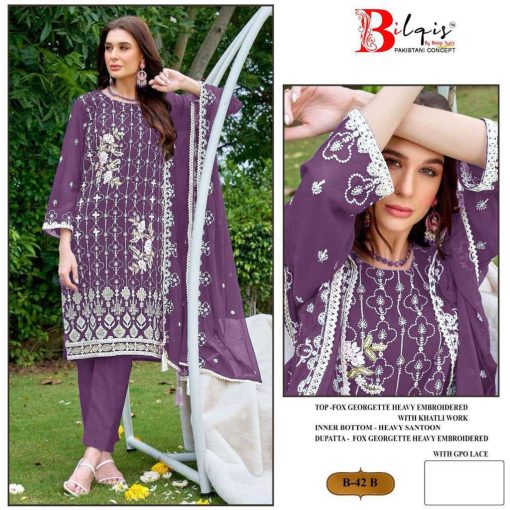 Bilqis B 42 A D Georgette Salwar Suit Catalog 4 Pcs 1 510x510 - Bilqis B 42 A-D Georgette Salwar Suit Catalog 4 Pcs