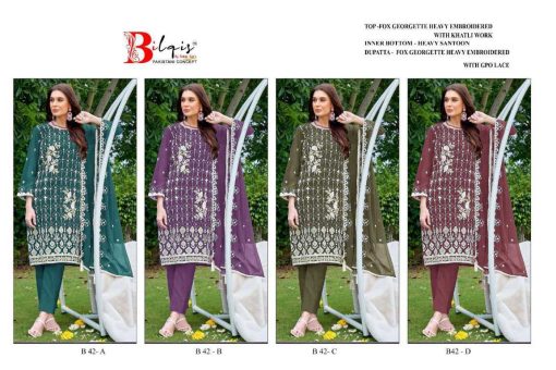 Bilqis B 42 A D Georgette Salwar Suit Catalog 4 Pcs 17 510x340 - Bilqis B 42 A-D Georgette Salwar Suit Catalog 4 Pcs