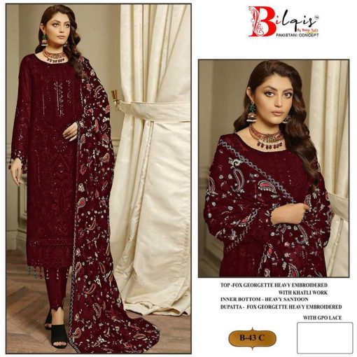 Bilqis B 43 A D Georgette Salwar Suit Catalog 4 Pcs 2 510x510 - Bilqis B 43 A-D Georgette Salwar Suit Catalog 4 Pcs