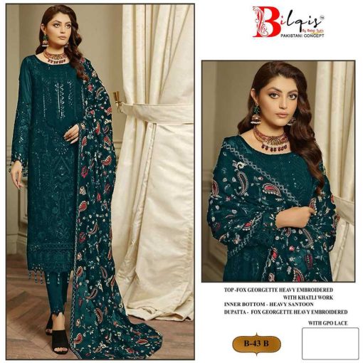 Bilqis B 43 A D Georgette Salwar Suit Catalog 4 Pcs 3 510x510 - Bilqis B 43 A-D Georgette Salwar Suit Catalog 4 Pcs