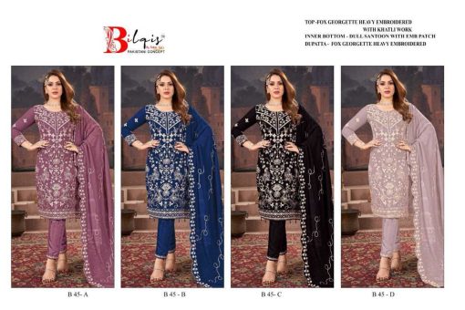 Bilqis B 45 A D Georgette Salwar Suit Catalog 4 Pcs 5 510x340 - Bilqis B 45 A-D Georgette Salwar Suit Catalog 4 Pcs