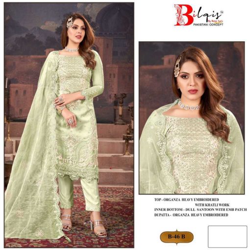 Bilqis B 46 A D Organza Salwar Suit Catalog 4 Pcs 2 510x510 - Bilqis B 46 A-D Organza Salwar Suit Catalog 4 Pcs