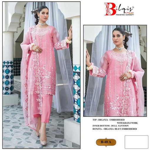 Bilqis B 48 A D Organza Salwar Suit Catalog 4 Pcs 1 510x510 - Bilqis B 48 A-D Organza Salwar Suit Catalog 4 Pcs