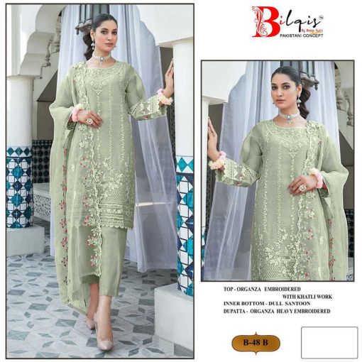 Bilqis B 48 A D Organza Salwar Suit Catalog 4 Pcs 2 510x510 - Bilqis B 48 A-D Organza Salwar Suit Catalog 4 Pcs