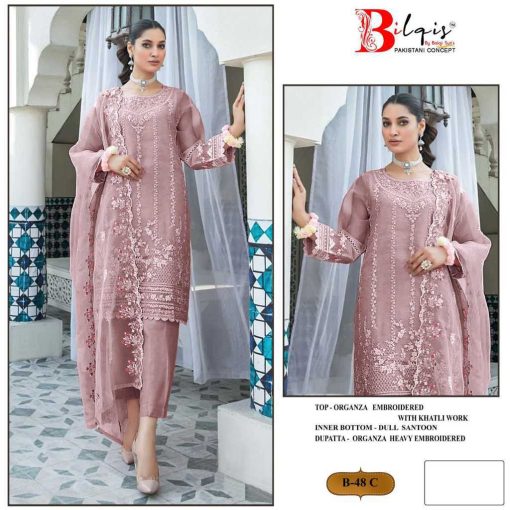 Bilqis B 48 A D Organza Salwar Suit Catalog 4 Pcs 3 510x510 - Bilqis B 48 A-D Organza Salwar Suit Catalog 4 Pcs