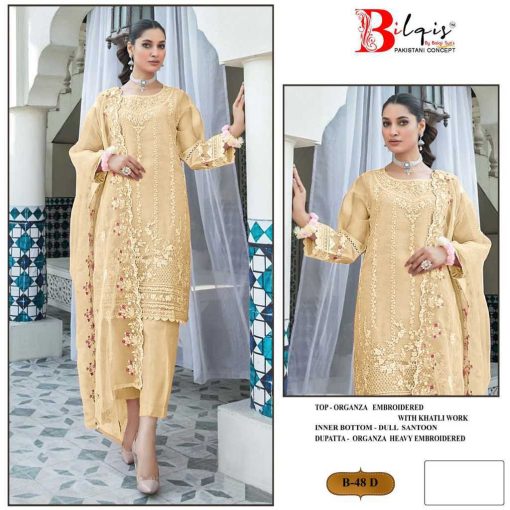 Bilqis B 48 A D Organza Salwar Suit Catalog 4 Pcs 4 510x510 - Bilqis B 48 A-D Organza Salwar Suit Catalog 4 Pcs