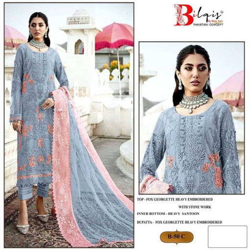 Bilqis B 50 A D Georgette Salwar Suit Catalog 4 Pcs 3 510x510 - Bilqis B 50 A-D Georgette Salwar Suit Catalog 4 Pcs