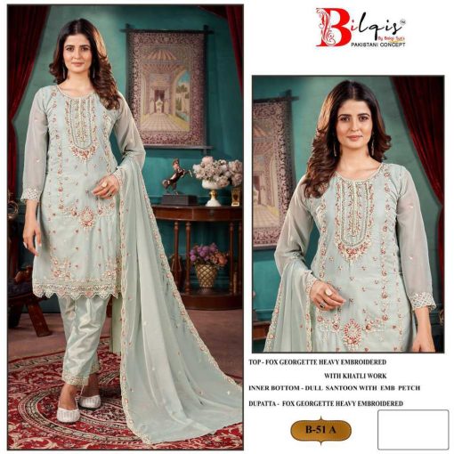 Bilqis B 51 A D Georgette Salwar Suit Catalog 4 Pcs 1 510x510 - Bilqis B 51 A-D Georgette Salwar Suit Catalog 4 Pcs