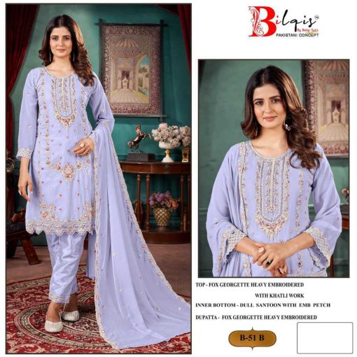 Bilqis B 51 A D Georgette Salwar Suit Catalog 4 Pcs 2 510x510 - Bilqis B 51 A-D Georgette Salwar Suit Catalog 4 Pcs