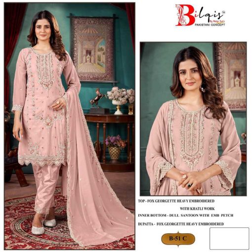 Bilqis B 51 A D Georgette Salwar Suit Catalog 4 Pcs 3 510x510 - Bilqis B 51 A-D Georgette Salwar Suit Catalog 4 Pcs