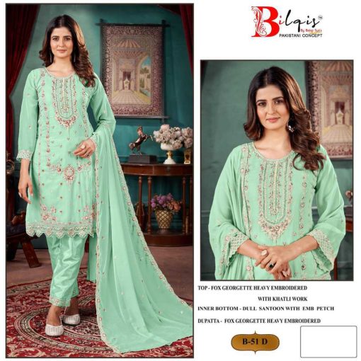 Bilqis B 51 A D Georgette Salwar Suit Catalog 4 Pcs 4 510x510 - Bilqis B 51 A-D Georgette Salwar Suit Catalog 4 Pcs