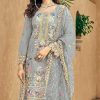 Dinsaa DS 240 A-D Organza Salwar Suit Catalog 4 Pcs