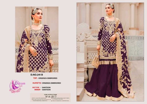 Dinsaa DS 241 A D Organza Salwar Suit Catalog 4 Pcs 1 510x361 - Dinsaa DS 241 A-D Organza Salwar Suit Catalog 4 Pcs