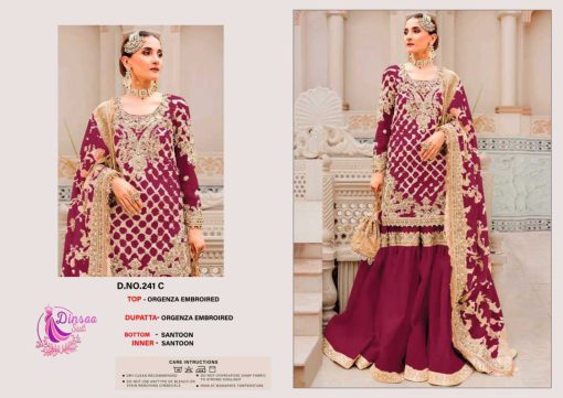 Dinsaa DS 241 A D Organza Salwar Suit Catalog 4 Pcs 3 510x361 - Dinsaa DS 241 A-D Organza Salwar Suit Catalog 4 Pcs