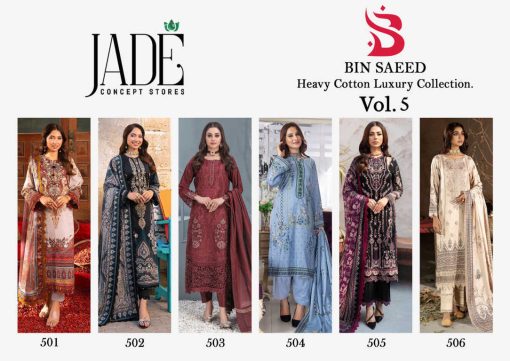 Jade Bin Saeed Heavy Cotton Luxury Collection Vol 5 Salwar Suit Catalog 6 Pcs 20 510x361 - Jade Bin Saeed Heavy Cotton Luxury Collection Vol 5 Salwar Suit Catalog 6 Pcs
