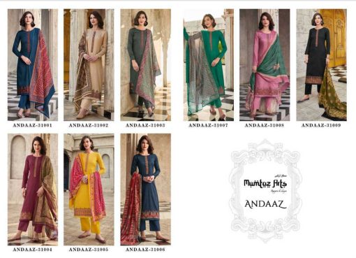 Mumtaz Arts Andaaz Satin Salwar Suit Catalog 9 Pcs 11 510x369 - Mumtaz Arts Andaaz Satin Salwar Suit Catalog 9 Pcs