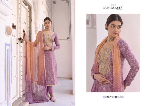 Mumtaz Arts Pastels Satin Salwar Suit Catalog 6 Pcs 8 510x360 - Mumtaz Arts Pastels Satin Salwar Suit Catalog 6 Pcs