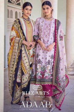 Riaz Arts Adaab by Mumtaz Arts Lawn Salwar Suit Catalog 7 Pcs