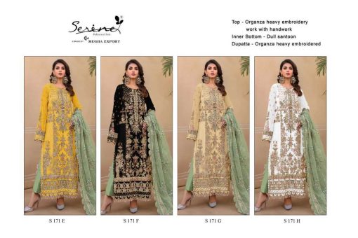Serene S 171 A D Organza Salwar Suit Catalog 4 Pcs 5 510x340 - Serene S 171 A-D Organza Salwar Suit Catalog 4 Pcs