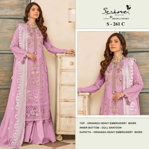 Serene S 261 A D Organza Salwar Suit Catalog 4 Pcs 3 510x510 - Serene S 261 A-D Organza Salwar Suit Catalog 4 Pcs