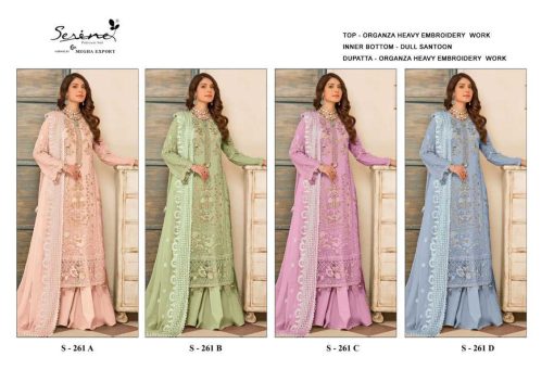 Serene S 261 A D Organza Salwar Suit Catalog 4 Pcs 5 510x340 - Serene S 261 A-D Organza Salwar Suit Catalog 4 Pcs