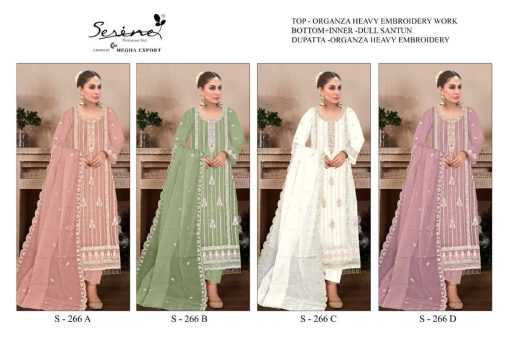 Serene S 266 A D Organza Salwar Suit Catalog 4 Pcs 5 510x340 - Serene S 266 A-D Organza Salwar Suit Catalog 4 Pcs