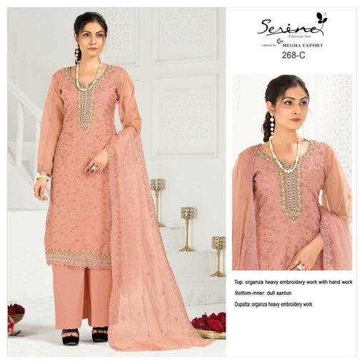 Serene S 268 A D Organza Salwar Suit Catalog 4 Pcs 3 510x510 - Serene S 268 A-D Organza Salwar Suit Catalog 4 Pcs