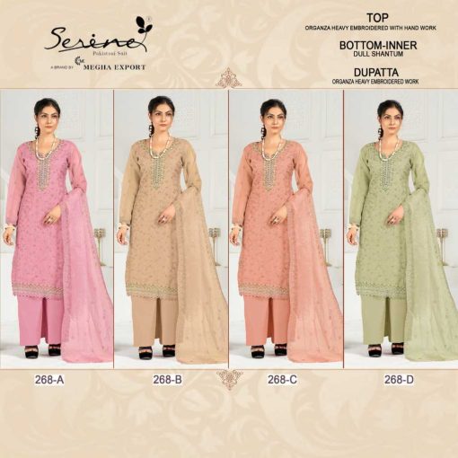Serene S 268 A D Organza Salwar Suit Catalog 4 Pcs 5 510x510 - Serene S 268 A-D Organza Salwar Suit Catalog 4 Pcs