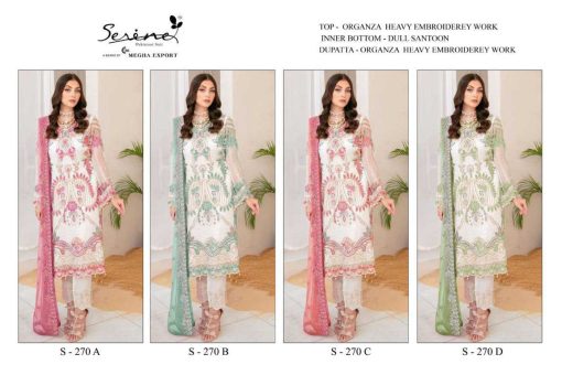 Serene S 270 A D Organza Salwar Suit Catalog 4 Pcs 17 510x340 - Serene S 270 A-D Organza Salwar Suit Catalog 4 Pcs