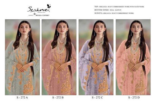 Serene S 272 A D Organza Salwar Suit Catalog 4 Pcs 5 510x340 - Serene S 272 A-D Organza Salwar Suit Catalog 4 Pcs