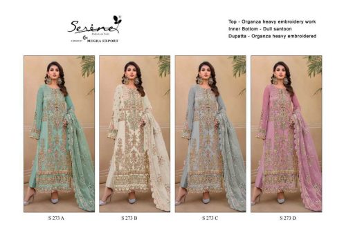 Serene S 273 A D Organza Salwar Suit Catalog 4 Pcs 5 510x340 - Serene S 273 A-D Organza Salwar Suit Catalog 4 Pcs